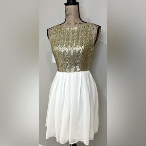 B. Darlin, Junior dress, size 5/6 , gold sequins ,sleeveless.